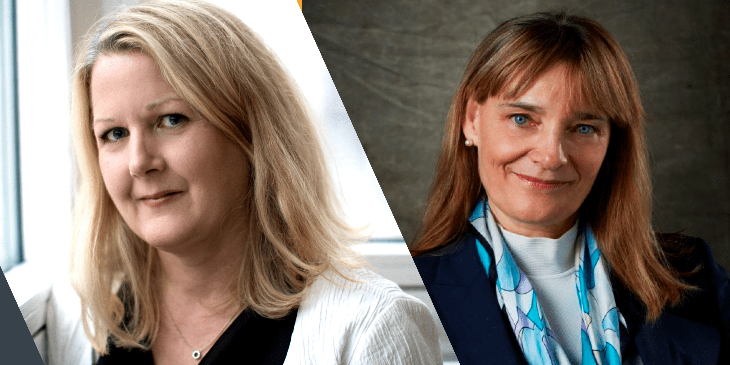 två porträttfoton sida vid sida med, till vänster, Therese Isaksson och, till höger, Patricia Shaughnessy