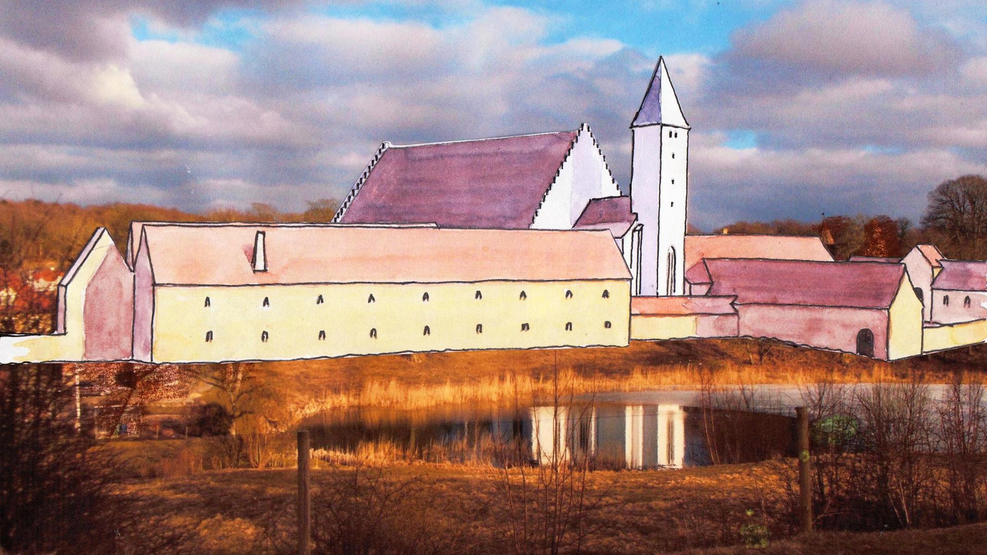 Kirchenparkplatz und Klosterse