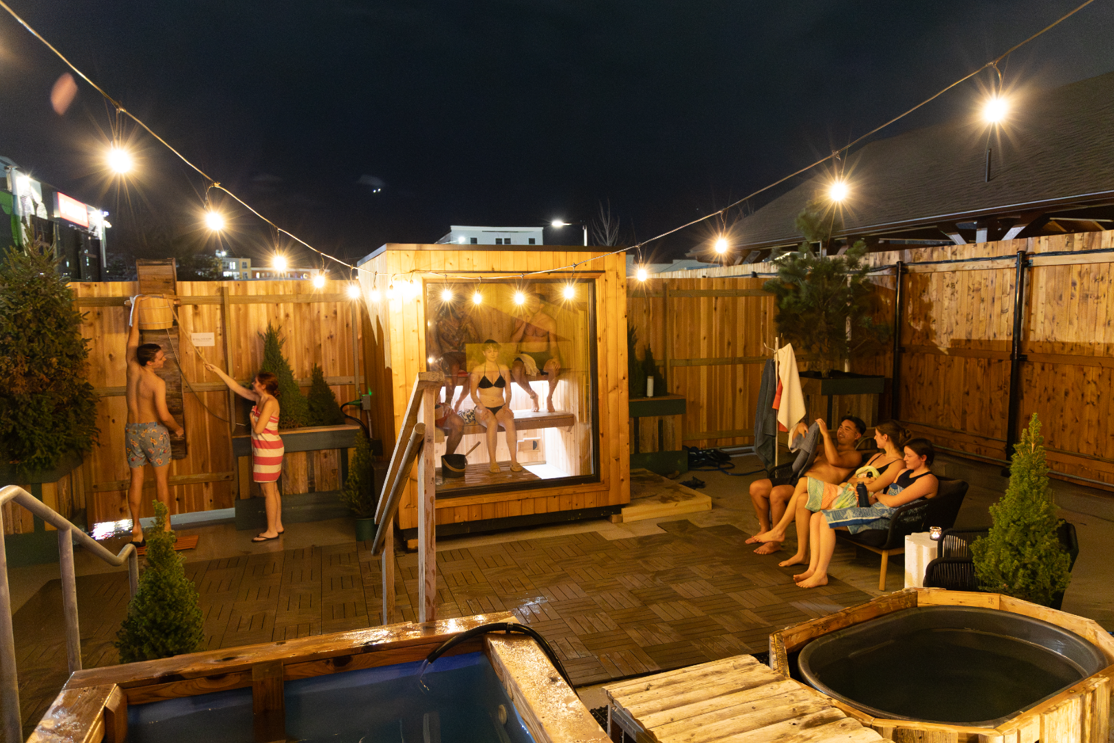 OUtdoor sauna and plunge southie