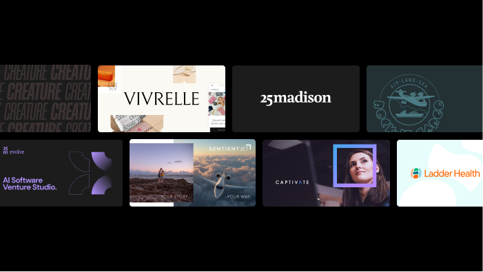 Creature quarterly recap header with logos of recent client work