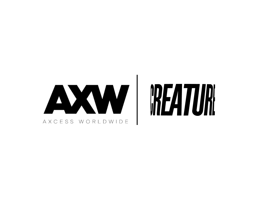 Axcess Worldwide and Creature logos side by side
