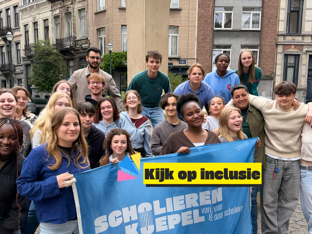 Groepsfoto Scholierenkoepel met titel: Kijk op inclusie