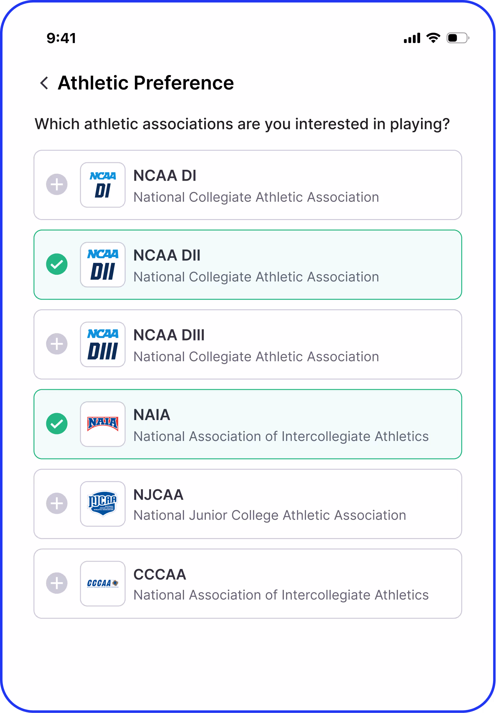Athletic Preferences SportsRecruits Halftime Report 2025