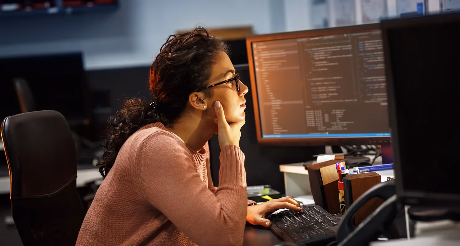 a woman working in tech