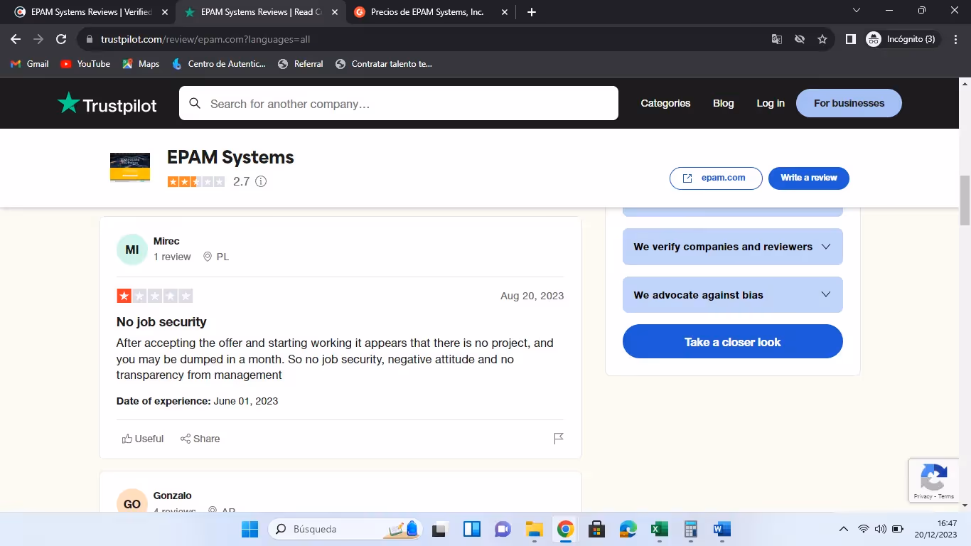 Trustpilot reviews