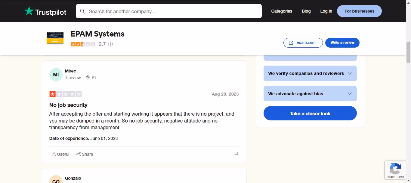 EPAM reviews - Trustpilot