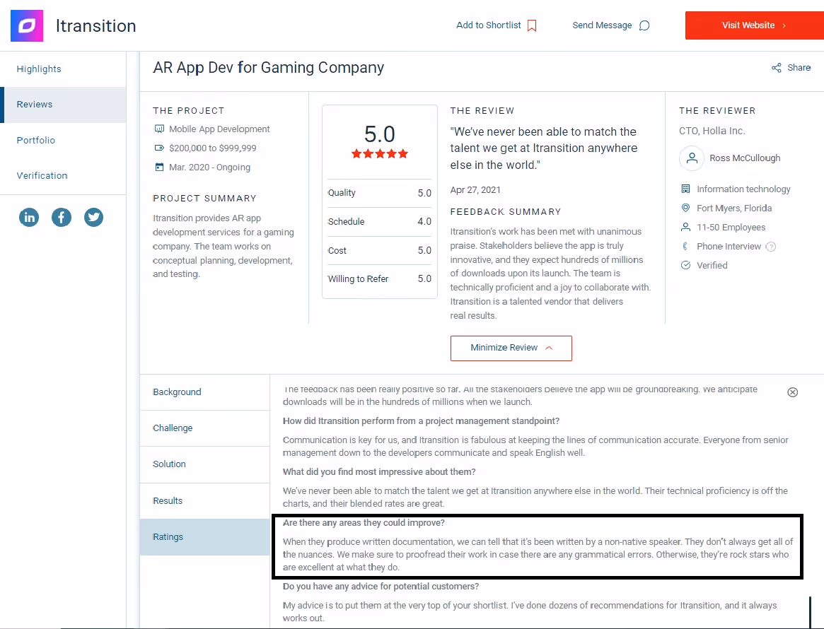 Itransition review