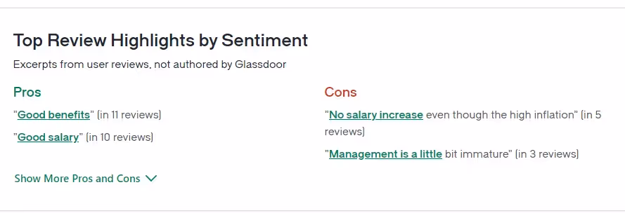 Review from Glassdor