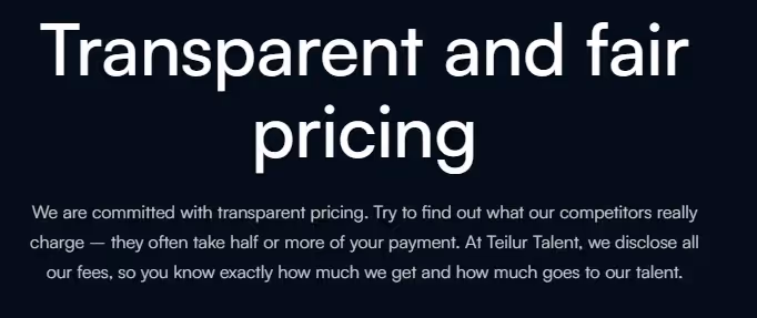 Teilur Talent fair pricing