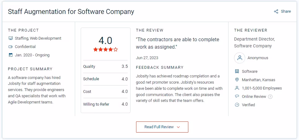 Jobsity review