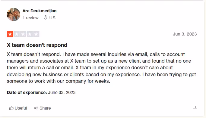 Trustpilot x-team review