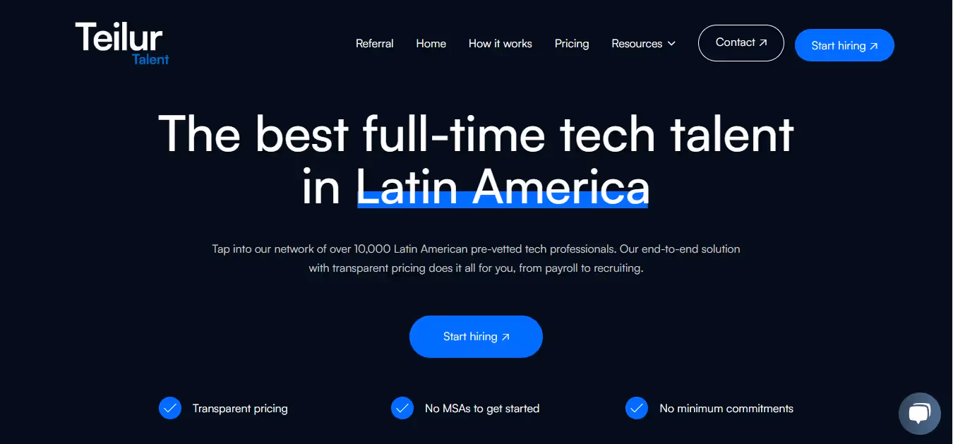 Teilur Talent website