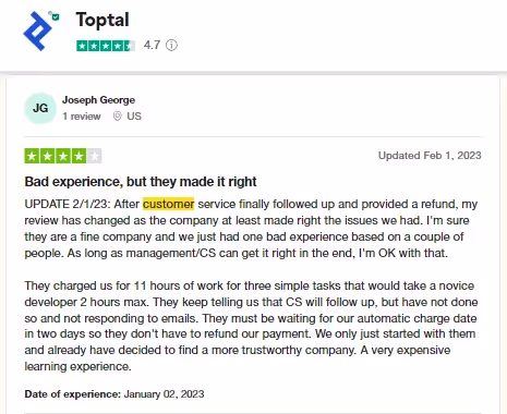 Toptal reviews