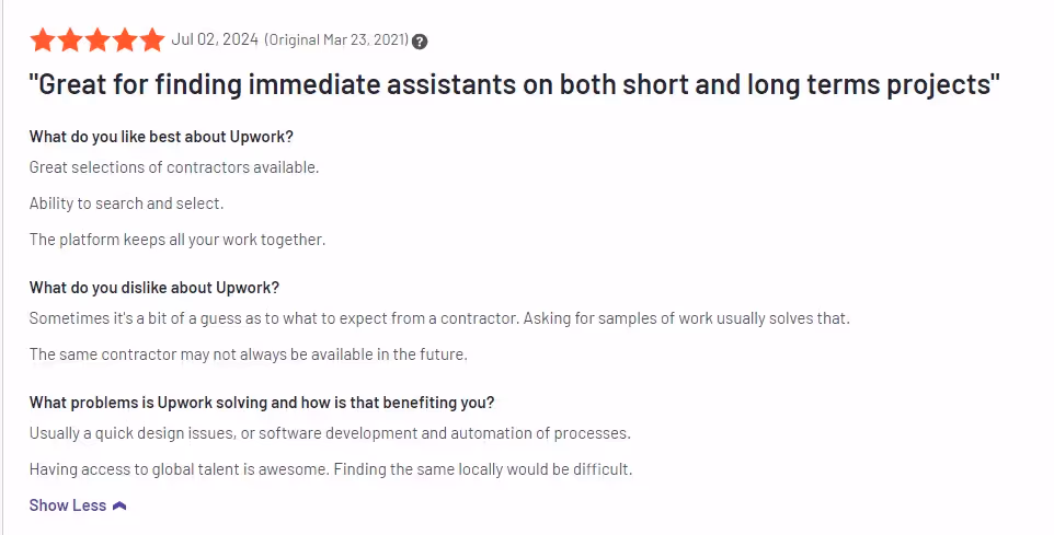 Upwork Pricing Reviews
