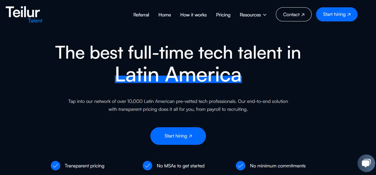Teilur Talent website