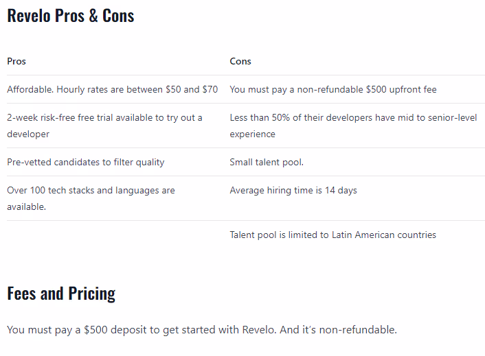 Revelo pros & cons