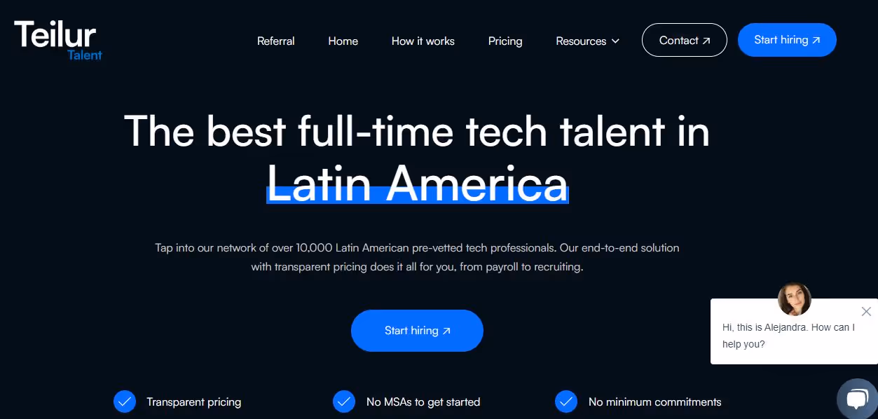 Teilur Talent website