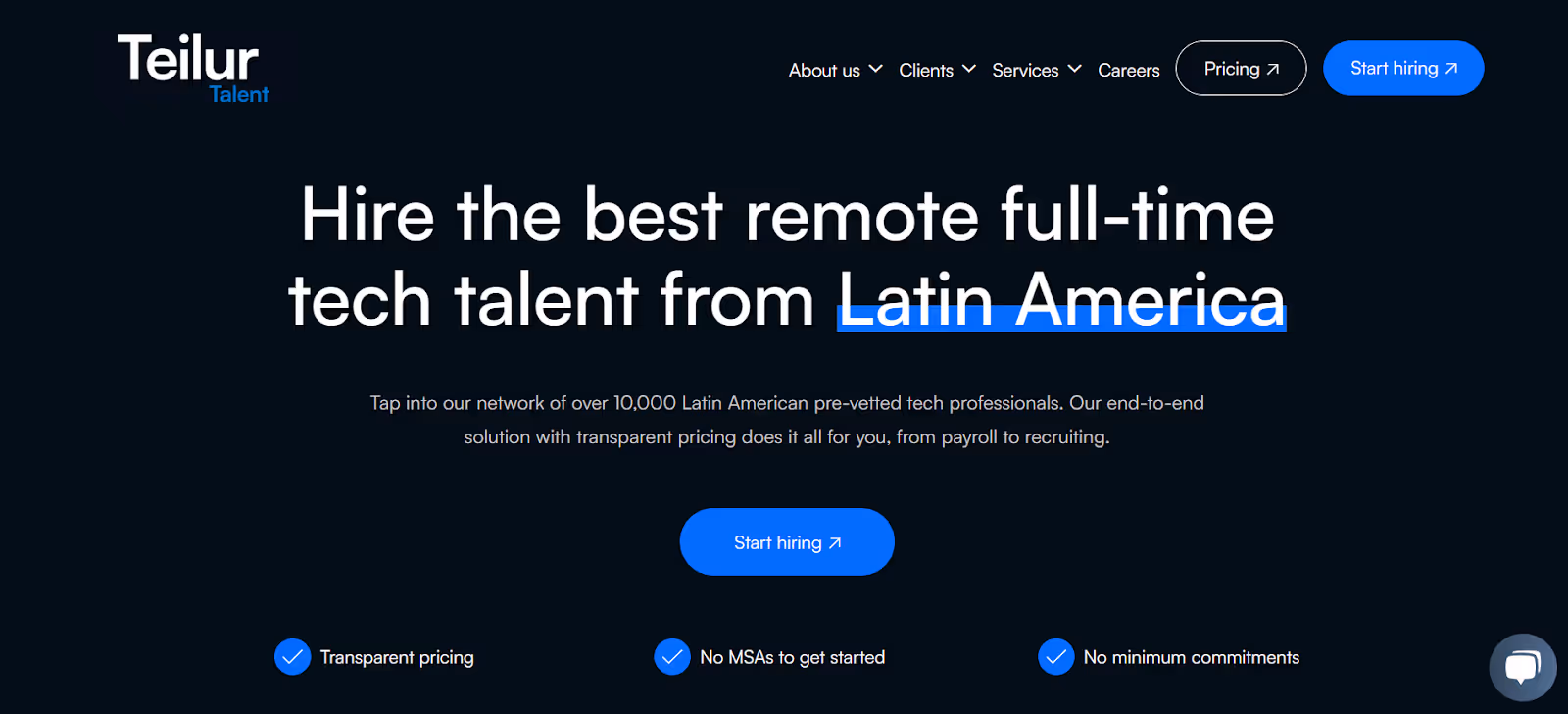 Teilur Talent website