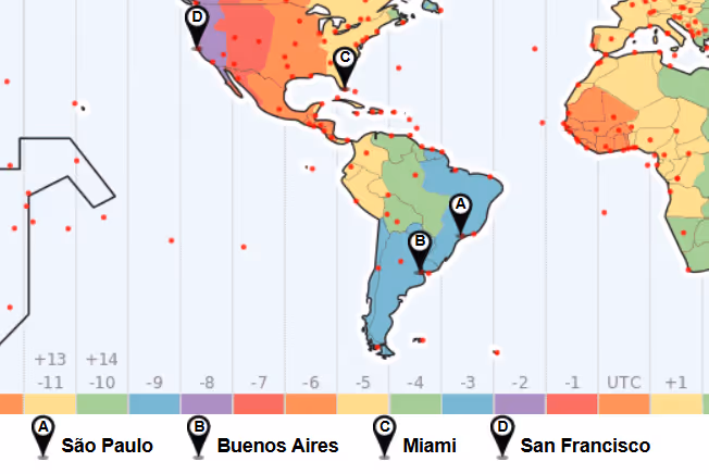 Time Zone map