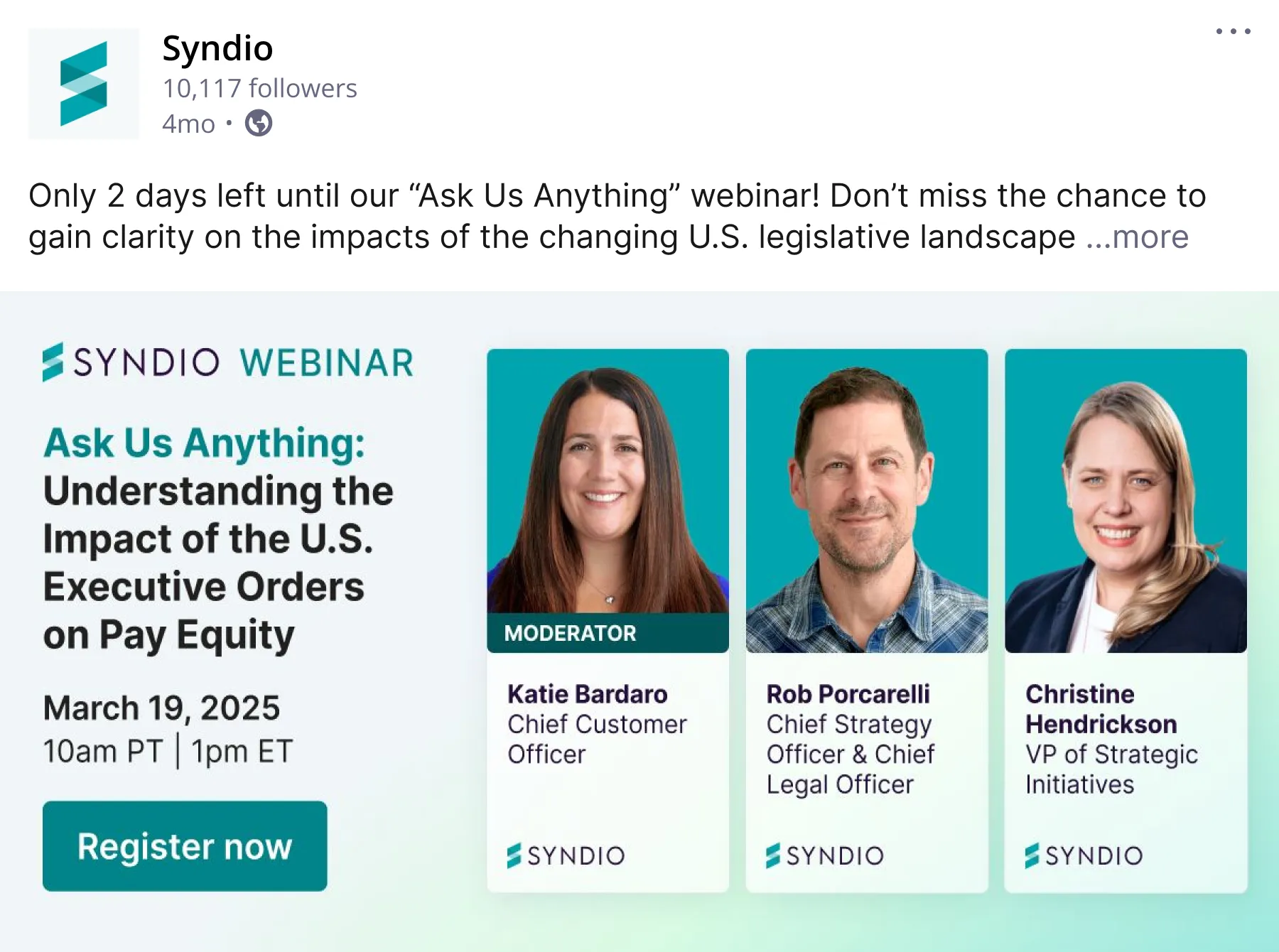 Social graphic promoting a webinar