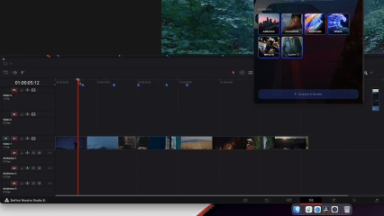 Setting in and out points on the DaVinci Resolve timeline