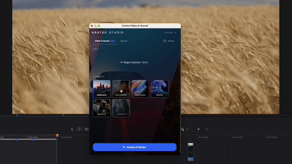 Selecting sound elements in the Krotos Video to Sound panel