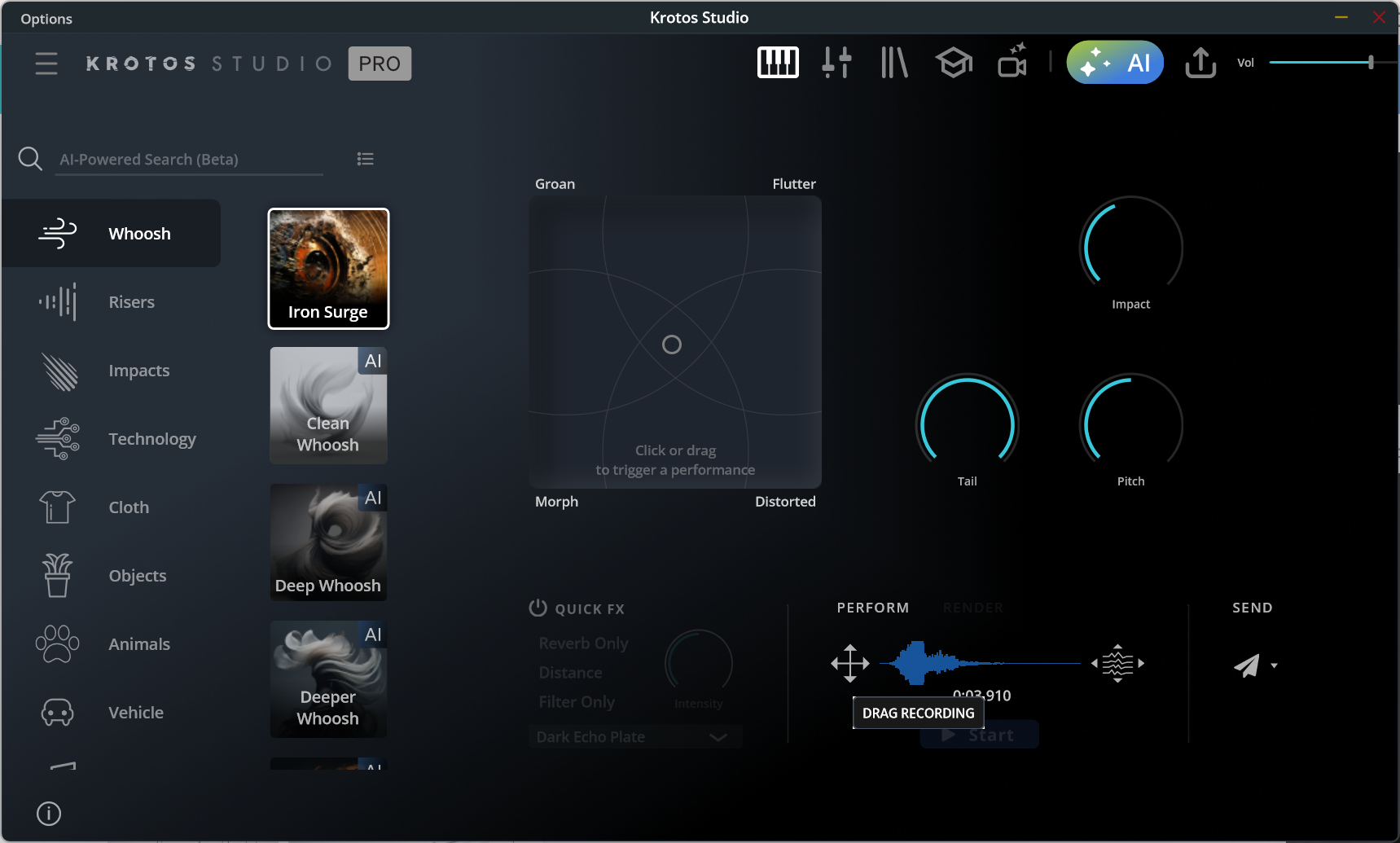 Krotos Studio interface