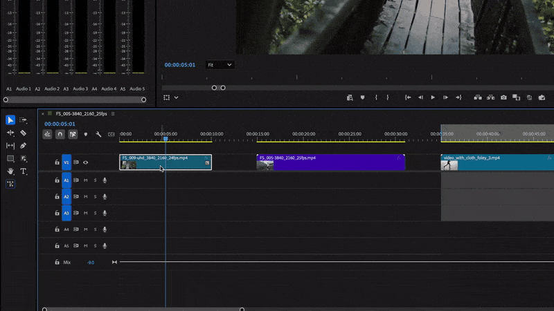 Set in and out points inside Premiere Pro