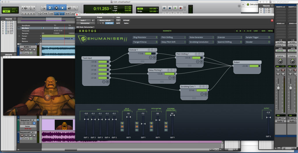 Dehumaniser 2 running inside a professional audio session