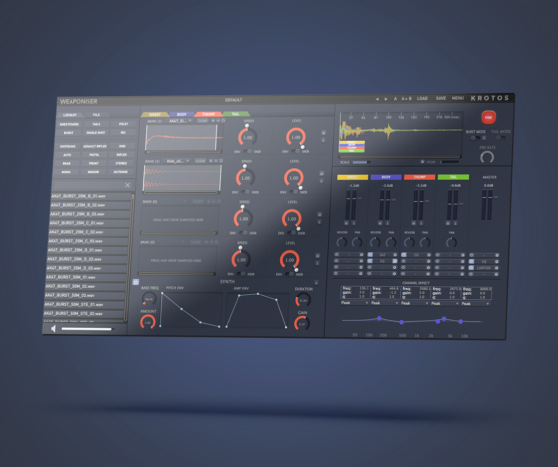 Weaponiser sound layering and sequencing interface