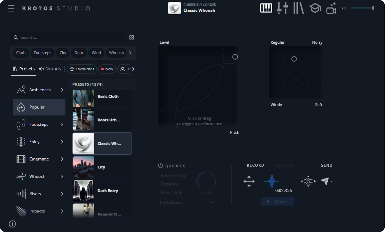 Krotos Studio Pro interface