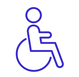 image of a man sitting on wheel chair conveys accessibility on web