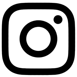 Instagram logo consisting of a rounded square outline with a circle in the center and a smaller circle in the top right corner.