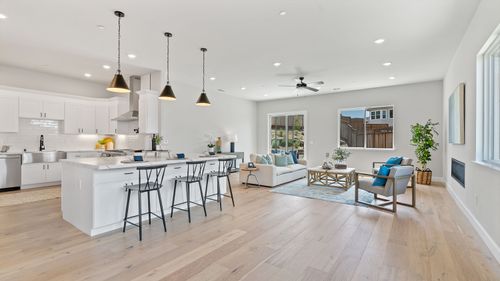 Real Estate Photography of a living room and kitchen