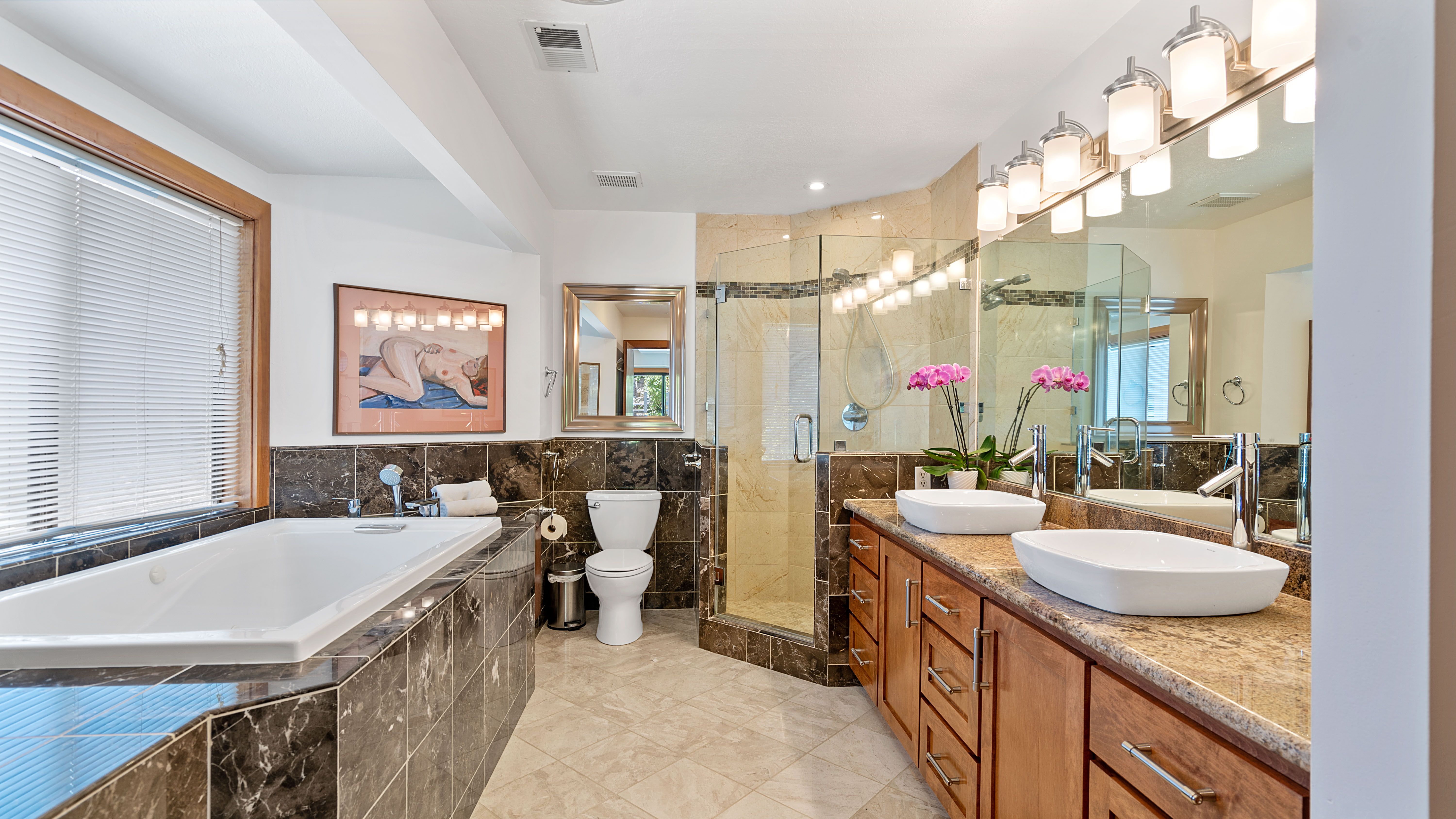 Real Estate Photograph of a living room and kitchen