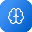 Brain Icon with blue background