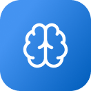 Brain Icon with blue background