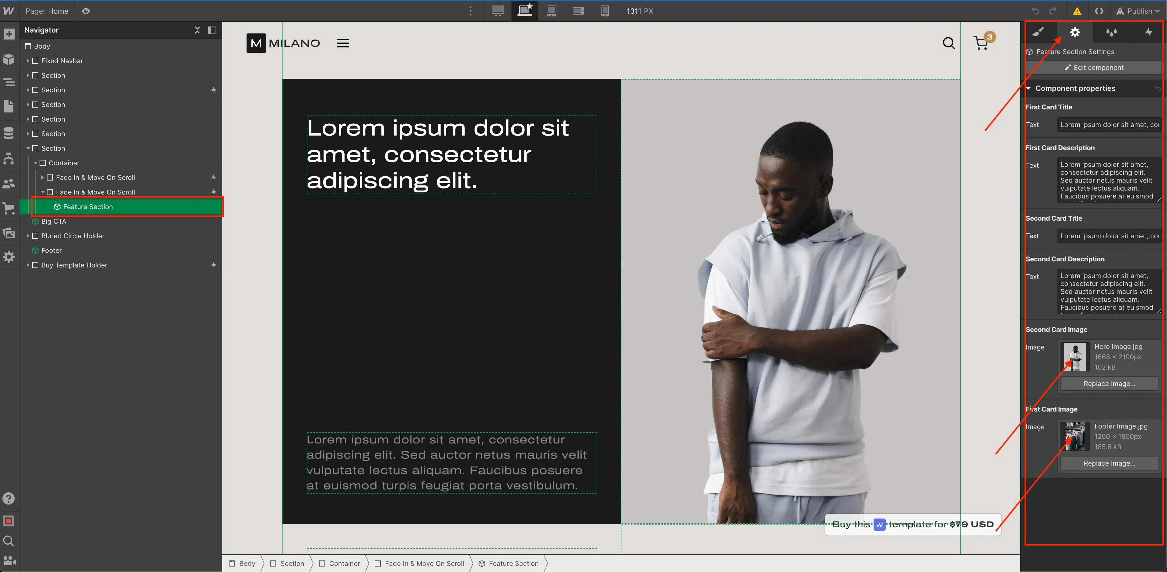 Milano Webflow Template - Fashion, Ecommerce