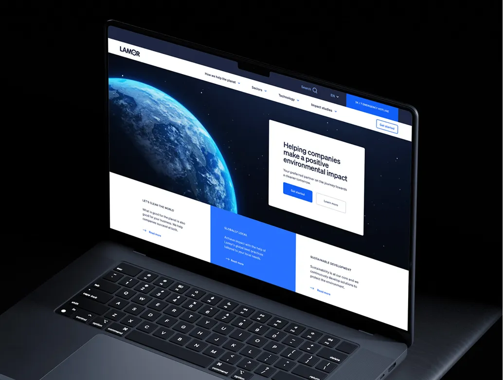 Lamor website created by Agency Leroy