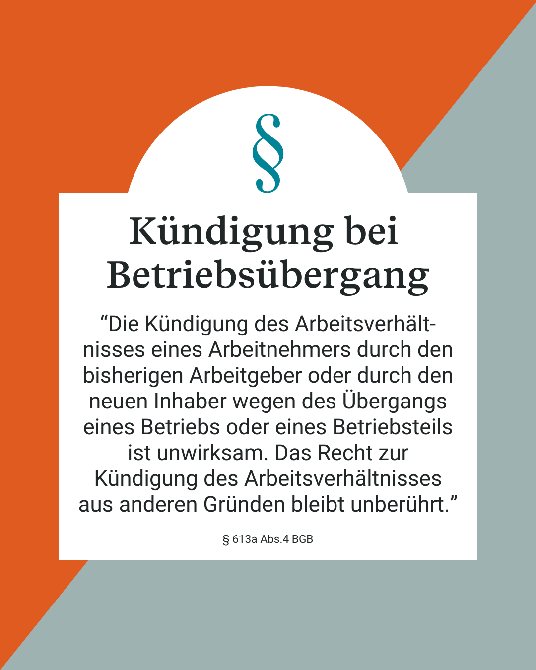 Betriebsübergang Abfindung Kündigung