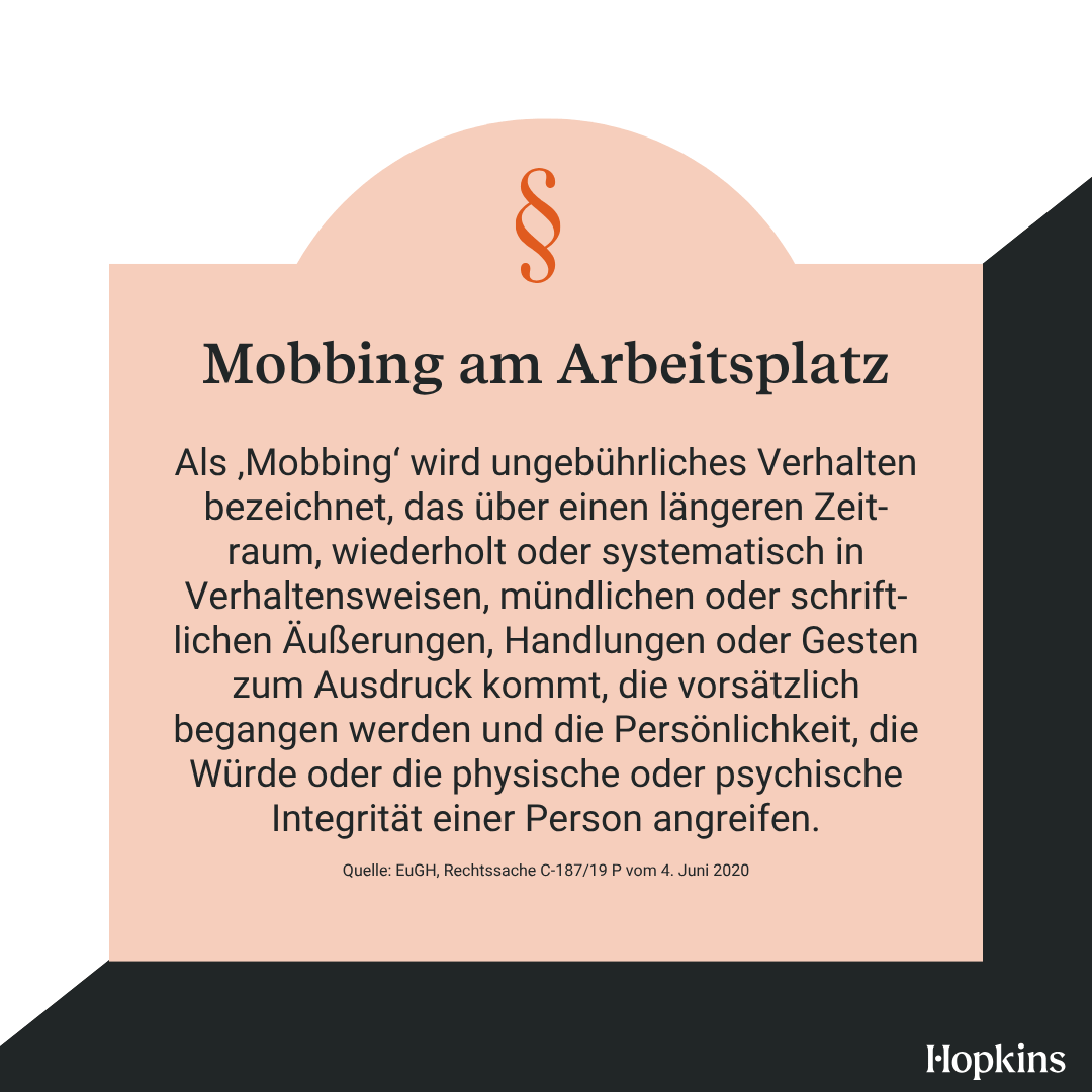 Definition: Mobbing am Arbeitsplatz