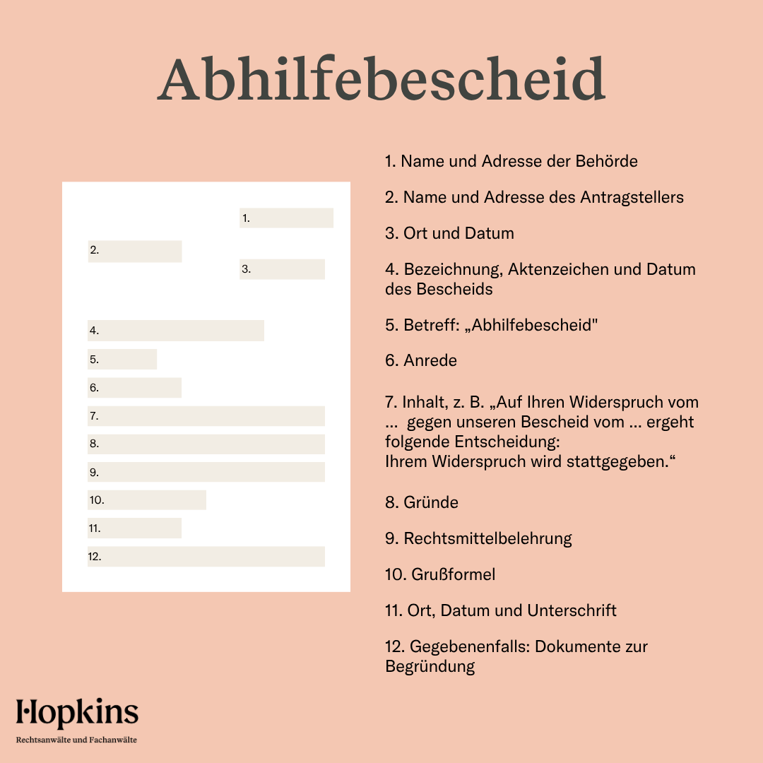 Abhilfebescheid (Muster)