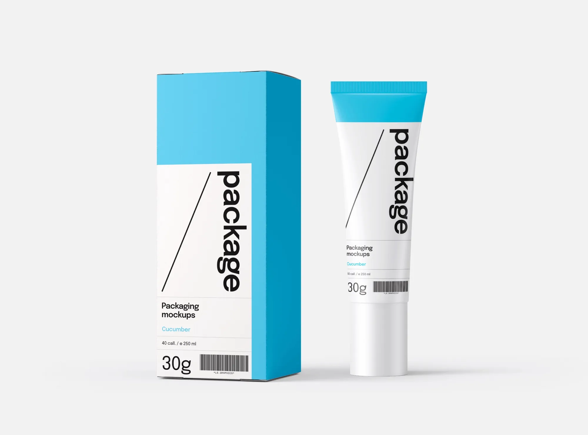 Free Cosmetic Box and Tube Mockup