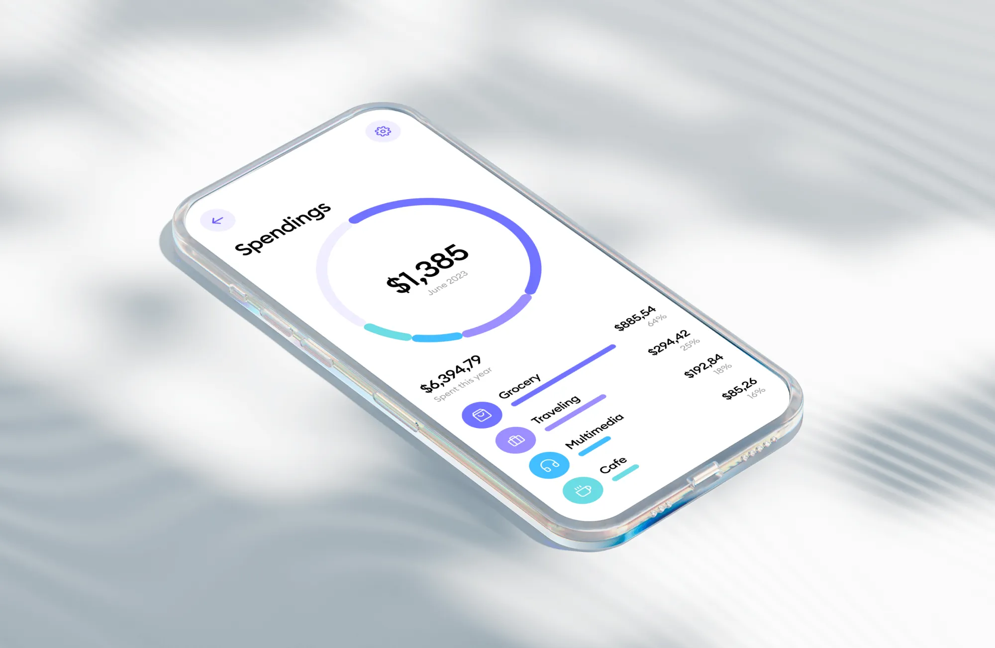 Free glass phone mockup