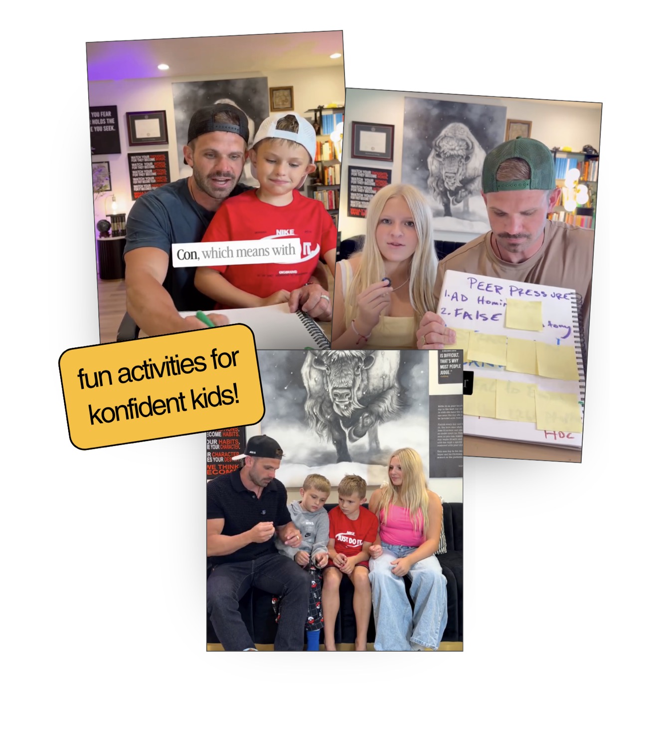 Raleigh doing confidence activities at home with his kids