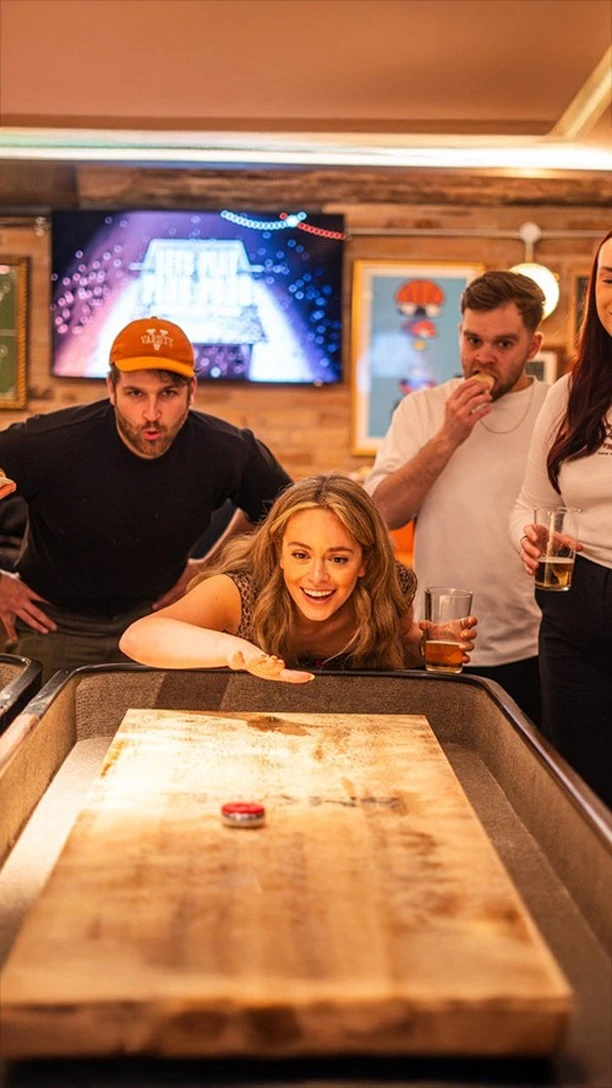 Bat & Ball Stratford's had a glow up ✨ 

We’ve levelled up our spaces with brand-new shuffleboards, upgraded darts lanes, karaoke ready for sing-alongs, and a fresh VIP sports zone with its own sound system and giant screens.

That's not all, on Thursday 18th September at 6pm we're having a party to celebrate 🎉  Expect competitive fun, big-screen action, food, drinks, and plenty of surprises along the way 😮 

So head to the link in our bio to book a game on the new shuffleboard at Stratford or RSVP to the free party next Thursday. Either way, let's have a ball!