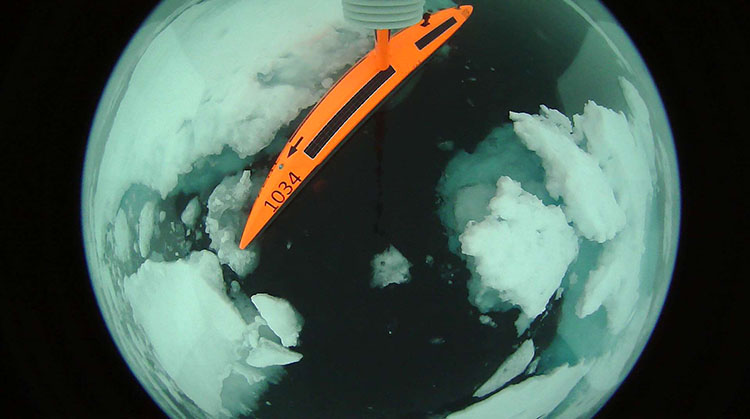 Saildrone selfie of Arctic sea ice.