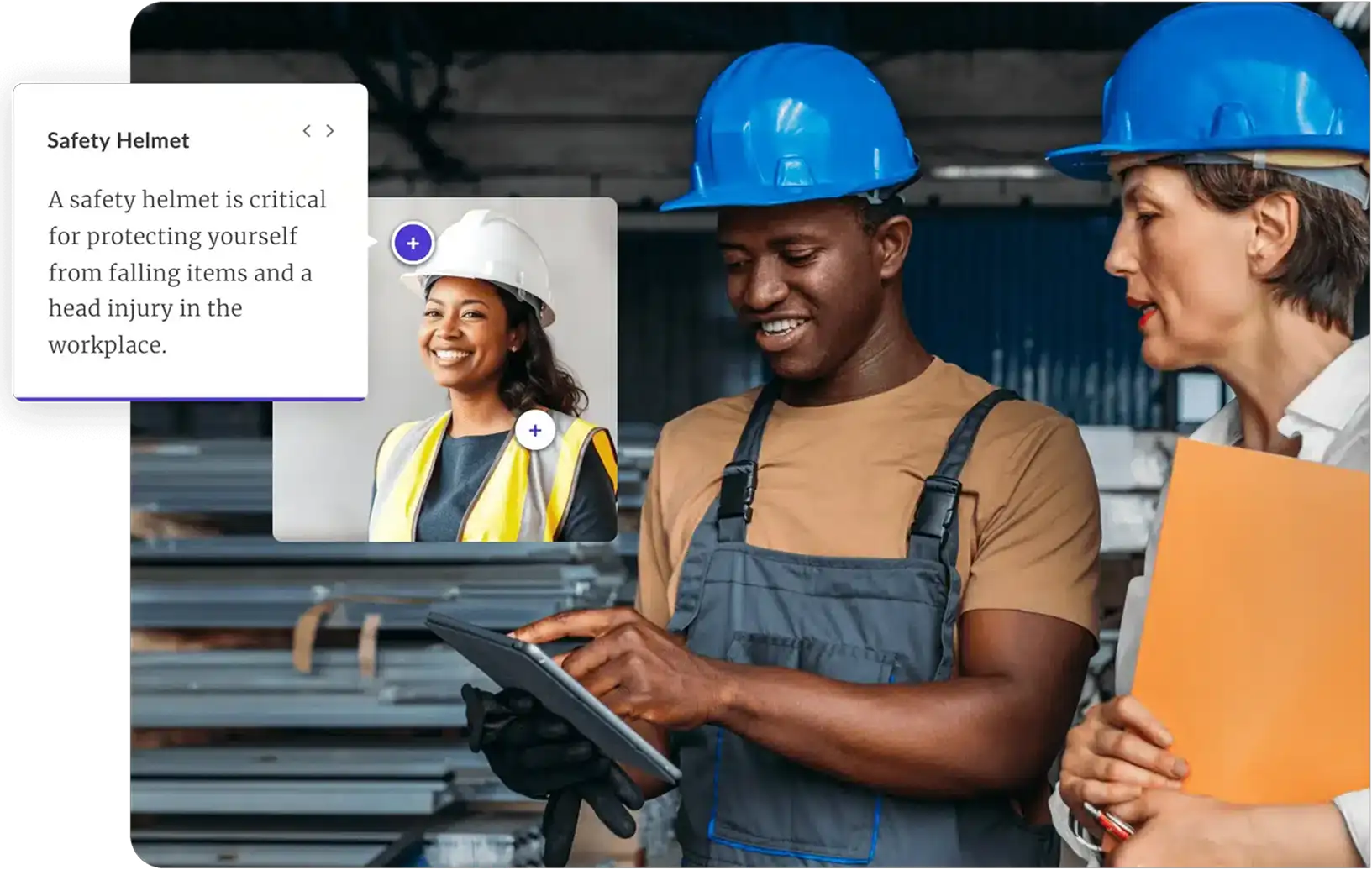 construction workers talking