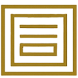 Golden square icon resembling a login or form interface with two horizontal lines above a rectangular box.