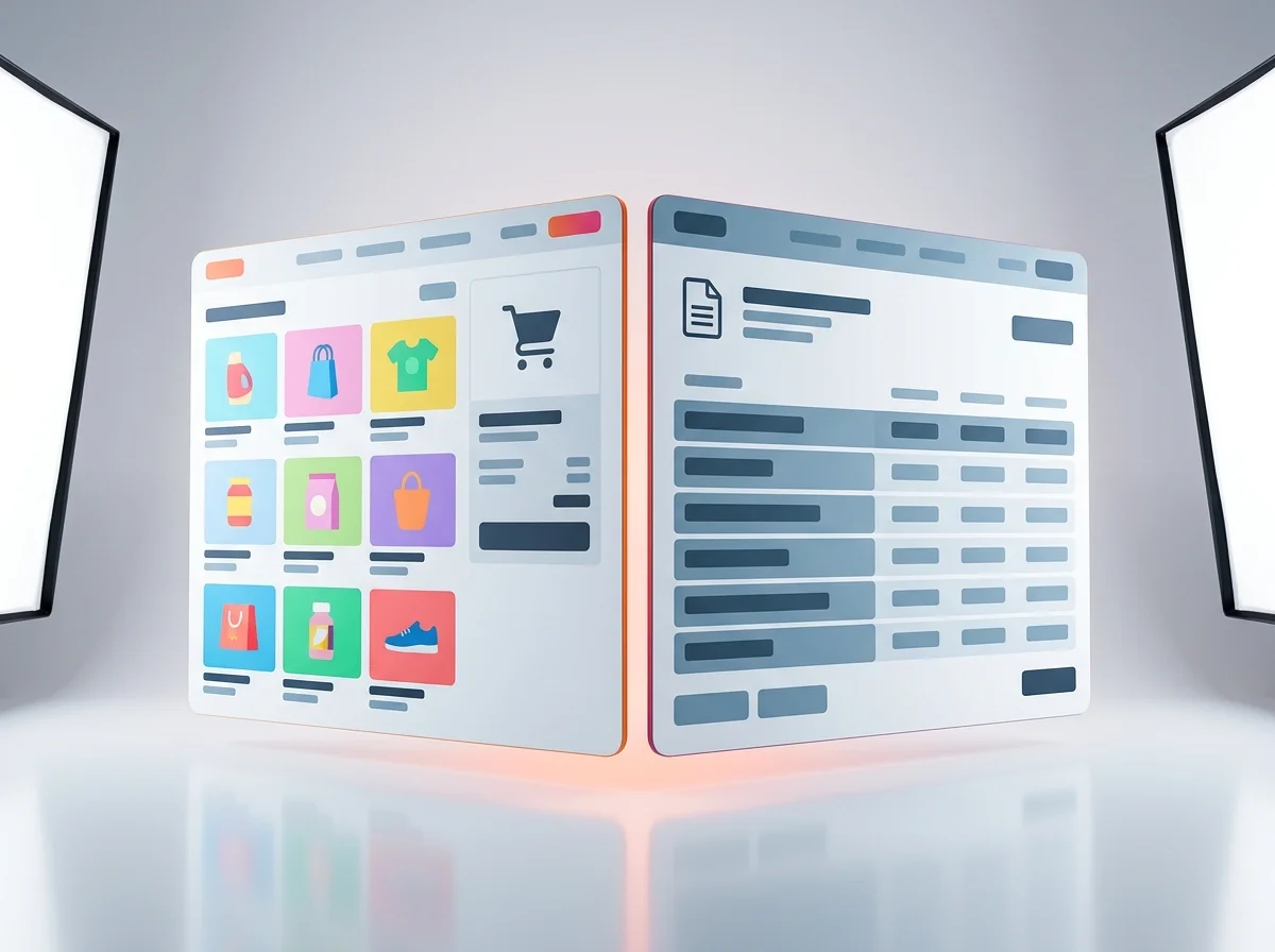 Stylizované rozhraní e-shopu ve dvou režimech, veřejný B2C košík a smluvní B2B ceník